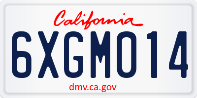 CA license plate 6XGM014