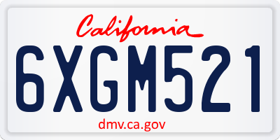 CA license plate 6XGM521