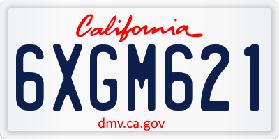 CA license plate 6XGM621