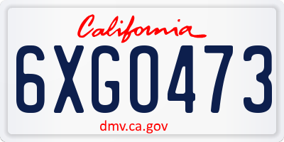 CA license plate 6XGO473