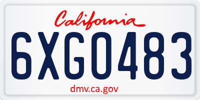 CA license plate 6XGO483