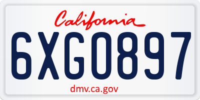 CA license plate 6XGO897