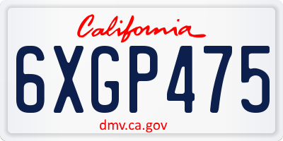 CA license plate 6XGP475