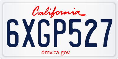CA license plate 6XGP527