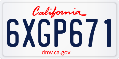 CA license plate 6XGP671