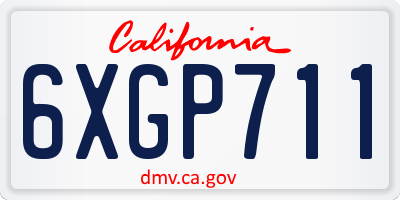 CA license plate 6XGP711