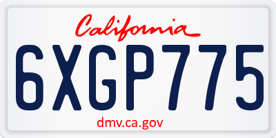 CA license plate 6XGP775