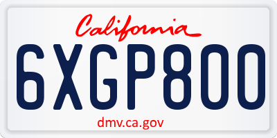 CA license plate 6XGP800