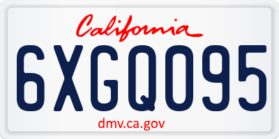 CA license plate 6XGQ095