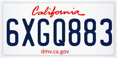 CA license plate 6XGQ883