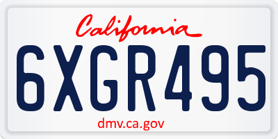 CA license plate 6XGR495
