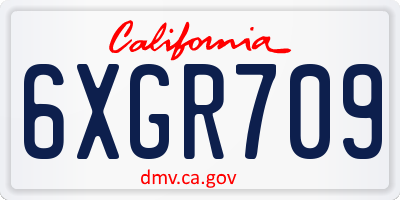CA license plate 6XGR709