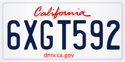 CA license plate 6XGT592