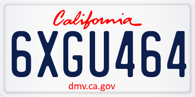 CA license plate 6XGU464