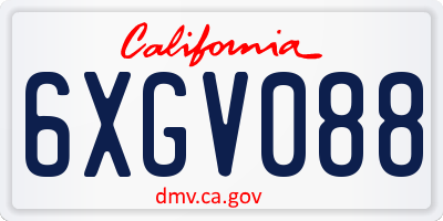 CA license plate 6XGV088
