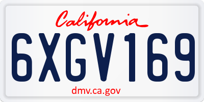 CA license plate 6XGV169