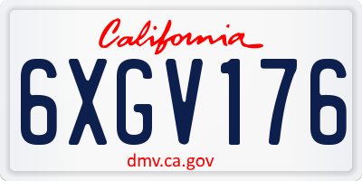 CA license plate 6XGV176