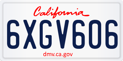 CA license plate 6XGV606