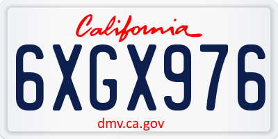 CA license plate 6XGX976