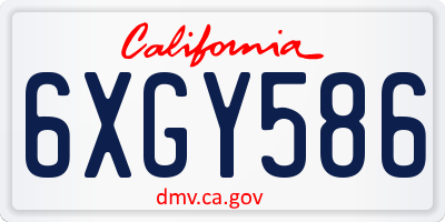 CA license plate 6XGY586