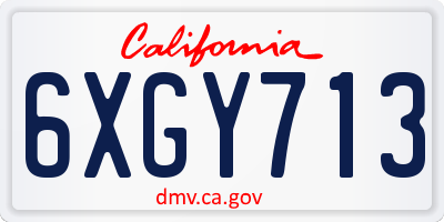 CA license plate 6XGY713