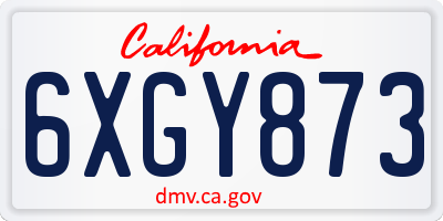 CA license plate 6XGY873