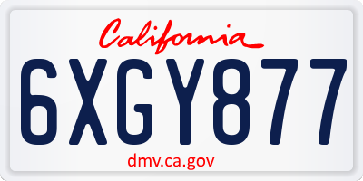 CA license plate 6XGY877