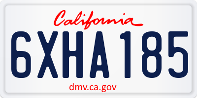 CA license plate 6XHA185