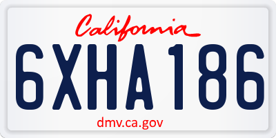 CA license plate 6XHA186