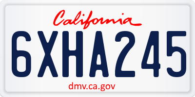 CA license plate 6XHA245
