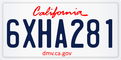 CA license plate 6XHA281