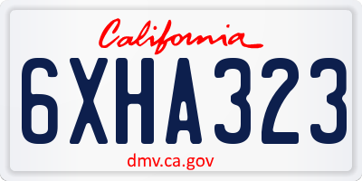 CA license plate 6XHA323