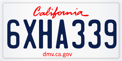 CA license plate 6XHA339