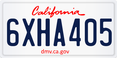 CA license plate 6XHA405