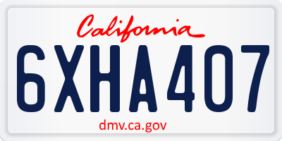 CA license plate 6XHA407