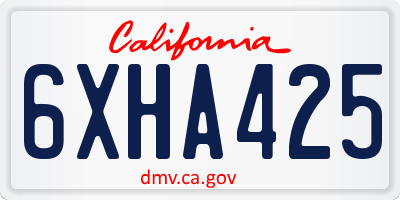 CA license plate 6XHA425