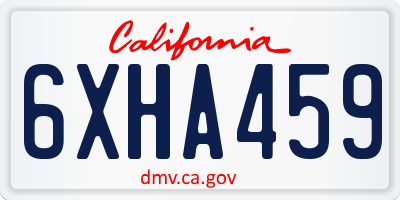 CA license plate 6XHA459