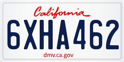 CA license plate 6XHA462