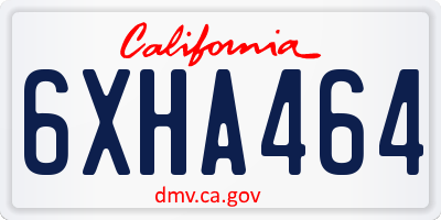 CA license plate 6XHA464