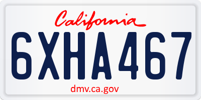 CA license plate 6XHA467