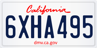 CA license plate 6XHA495