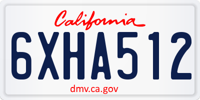 CA license plate 6XHA512