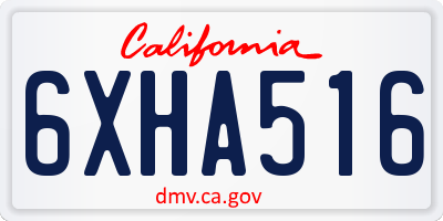 CA license plate 6XHA516