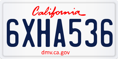 CA license plate 6XHA536