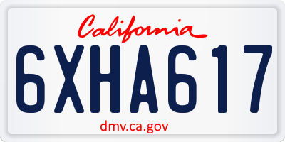 CA license plate 6XHA617