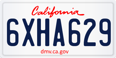 CA license plate 6XHA629