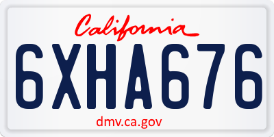 CA license plate 6XHA676