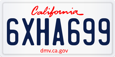 CA license plate 6XHA699