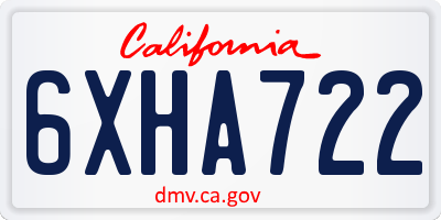 CA license plate 6XHA722