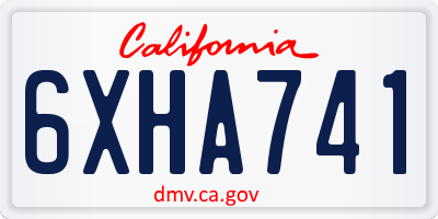 CA license plate 6XHA741
